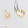ASYMMETRICAL OPEN DUAL HEART  316L SURGICAL STEEL L-SHAPE NOSE RING